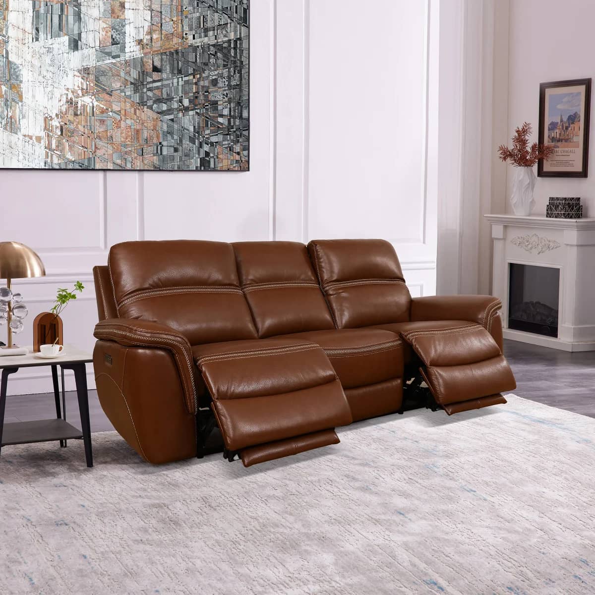 Oliver Lthr Power Rcln Sofa