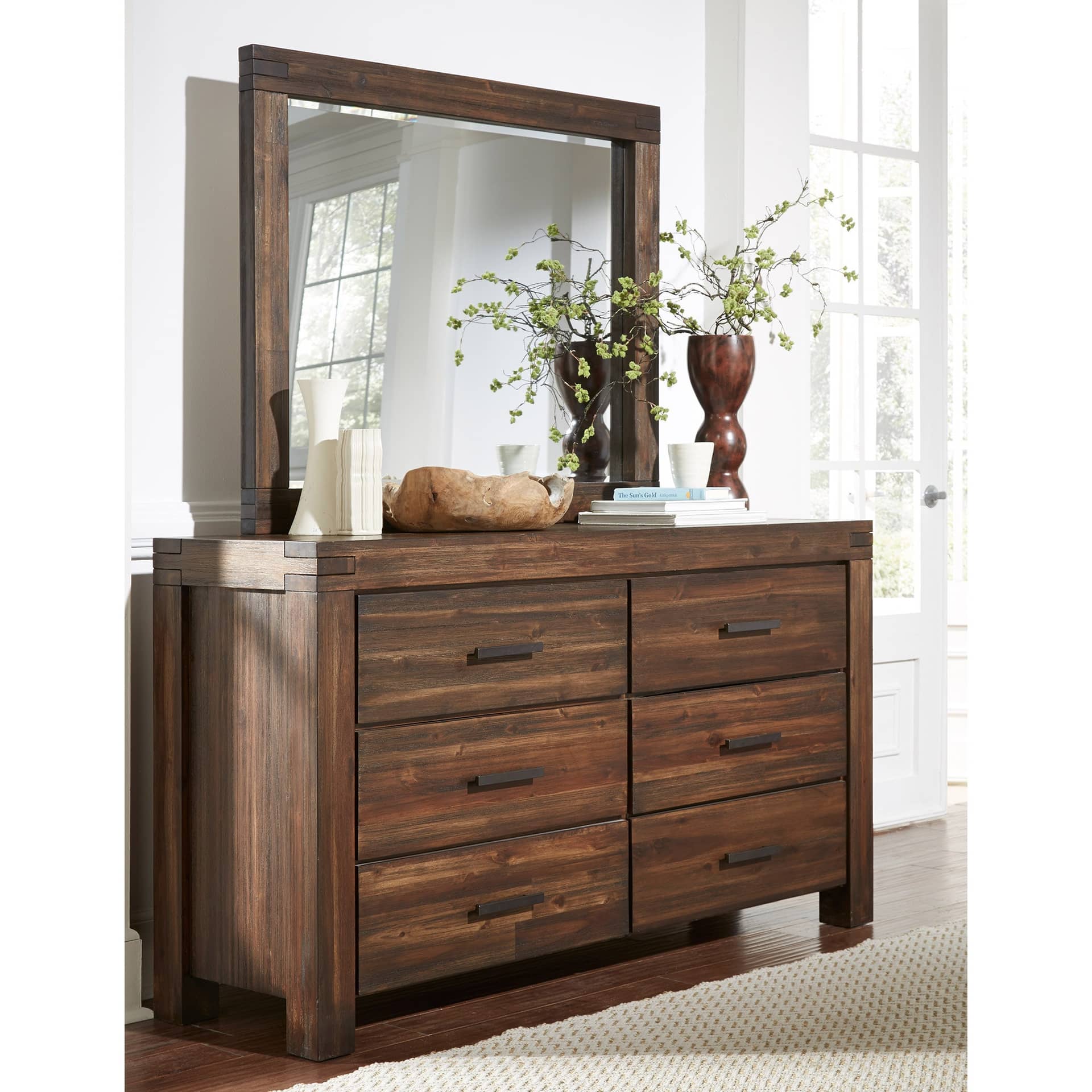 Mellina Dresser with Mirror, Brown