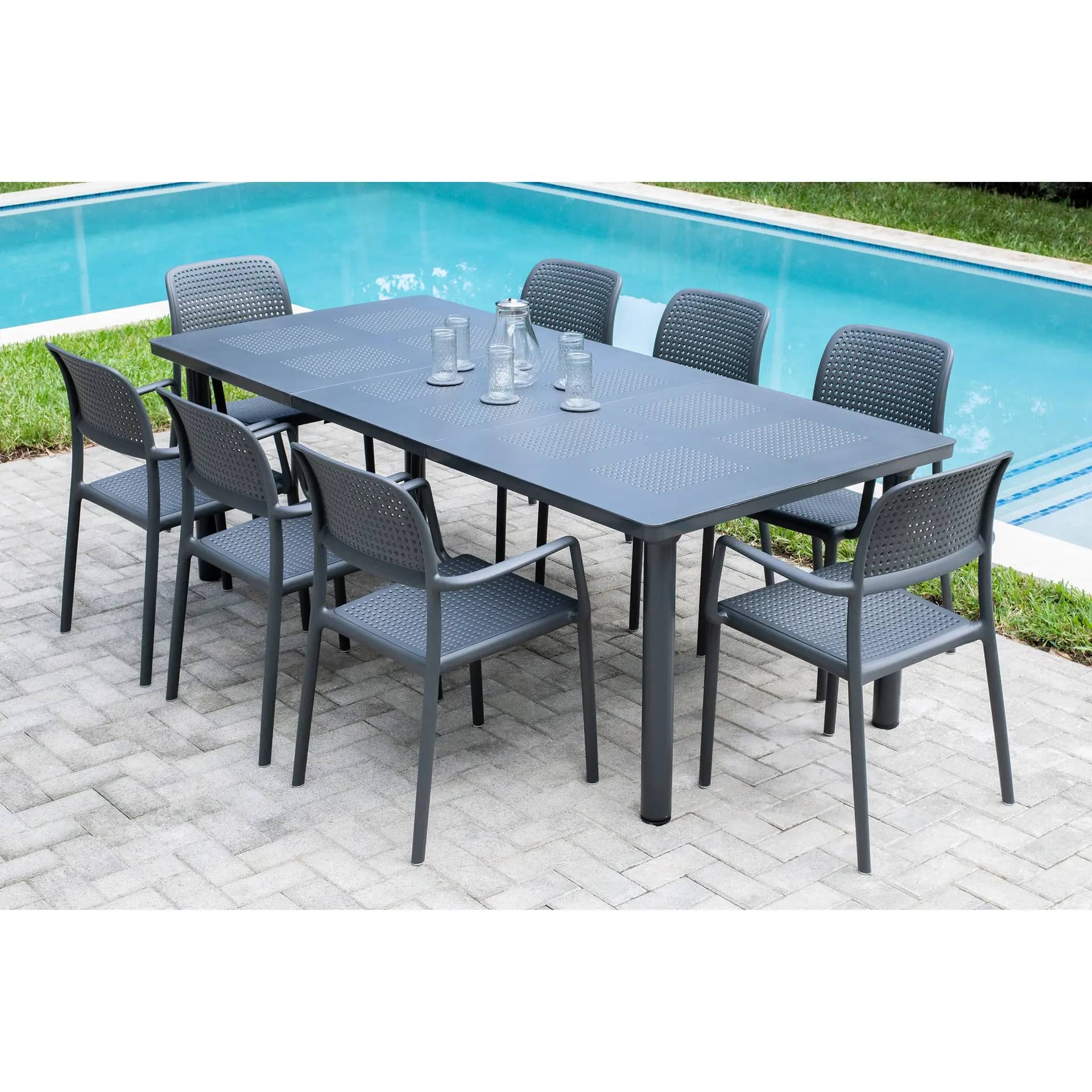 Nardi Bora 9-piece Dining Set, Gray