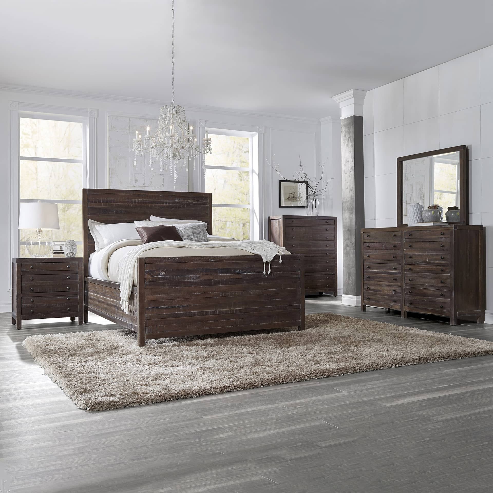 Torsten King Bedroom Collection in Brown, 6 Piece Set
