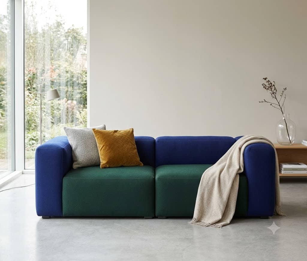 HAY Mags 2.5 Seater Sofa, Navy Blue & Green