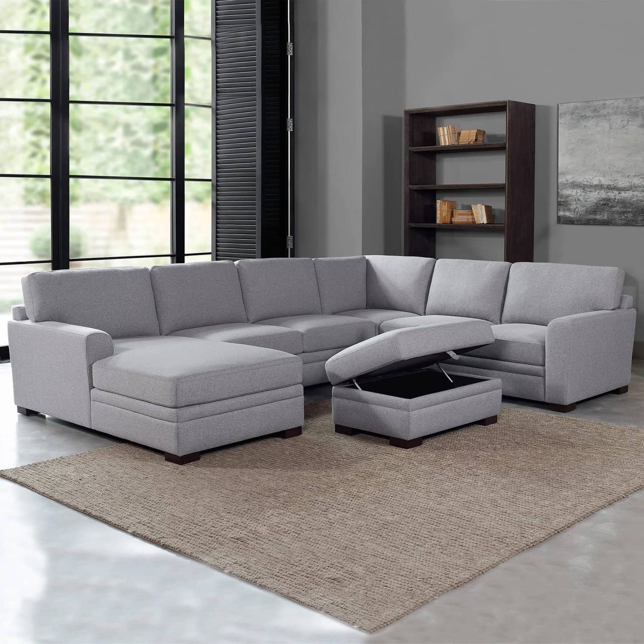 Thomasville Langdon Fabric Sectional with Ottoman
