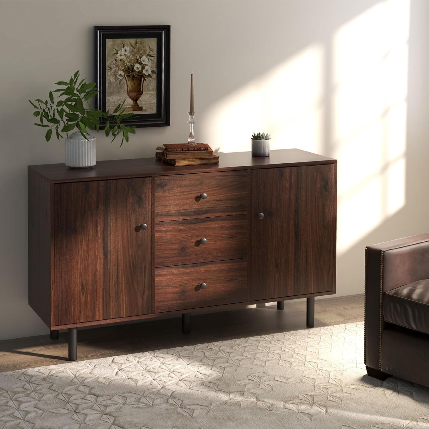 GIA Home Furniture Series 58 in. Buffet Sideboard Storage/Coffee Bar Cabinet image 3