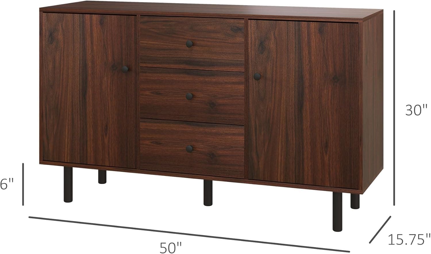 GIA Home Furniture Series 58 in. Buffet Sideboard Storage/Coffee Bar Cabinet image 4