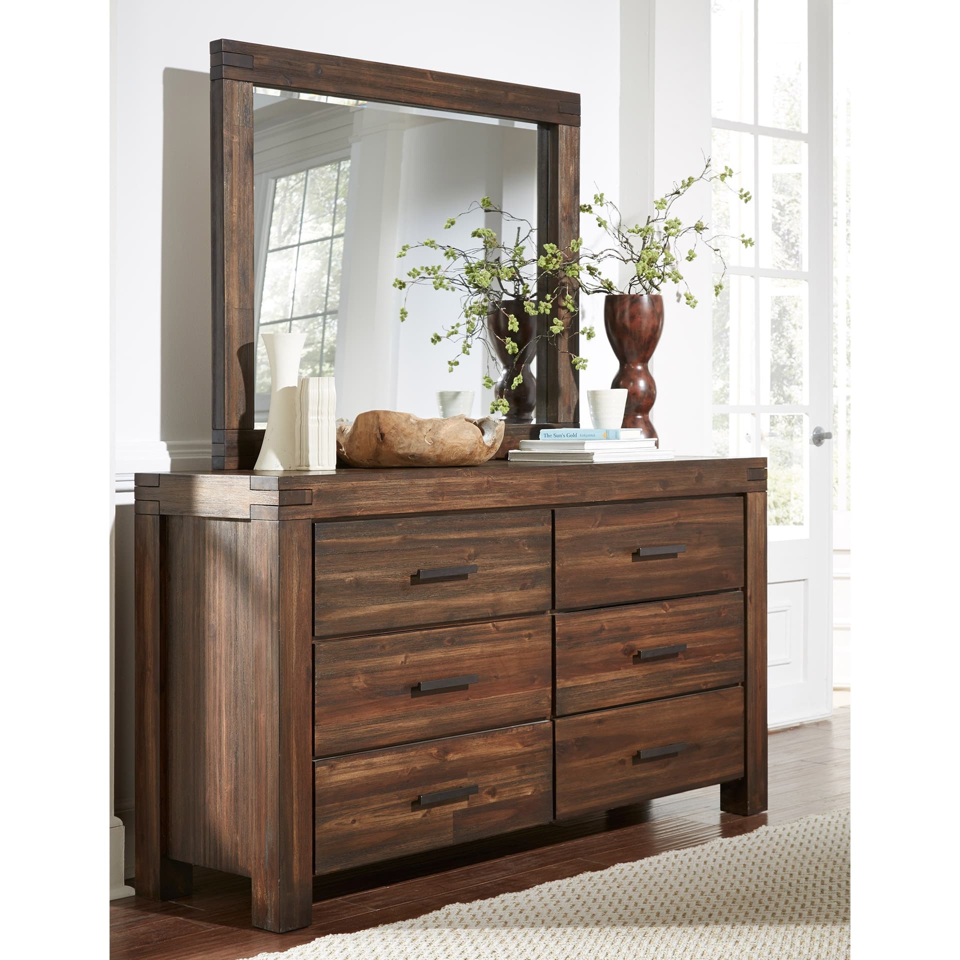 Mellina Dresser with Mirror, Brown