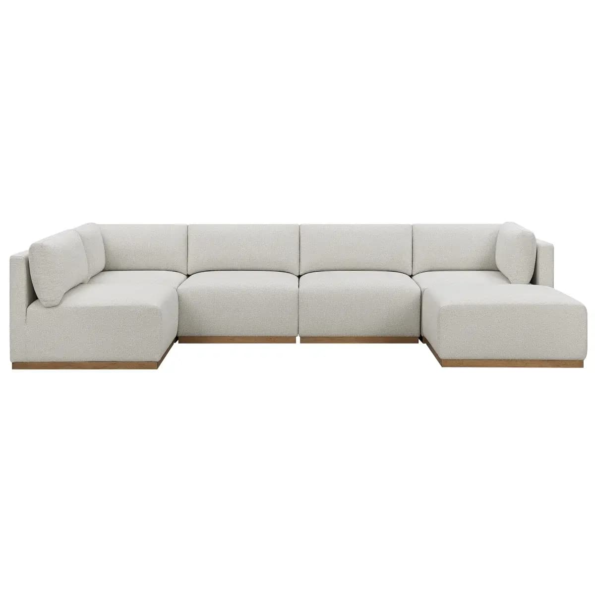 Henredon Murphy Fabric Modular Sectional with Ottoman, Cream image 3