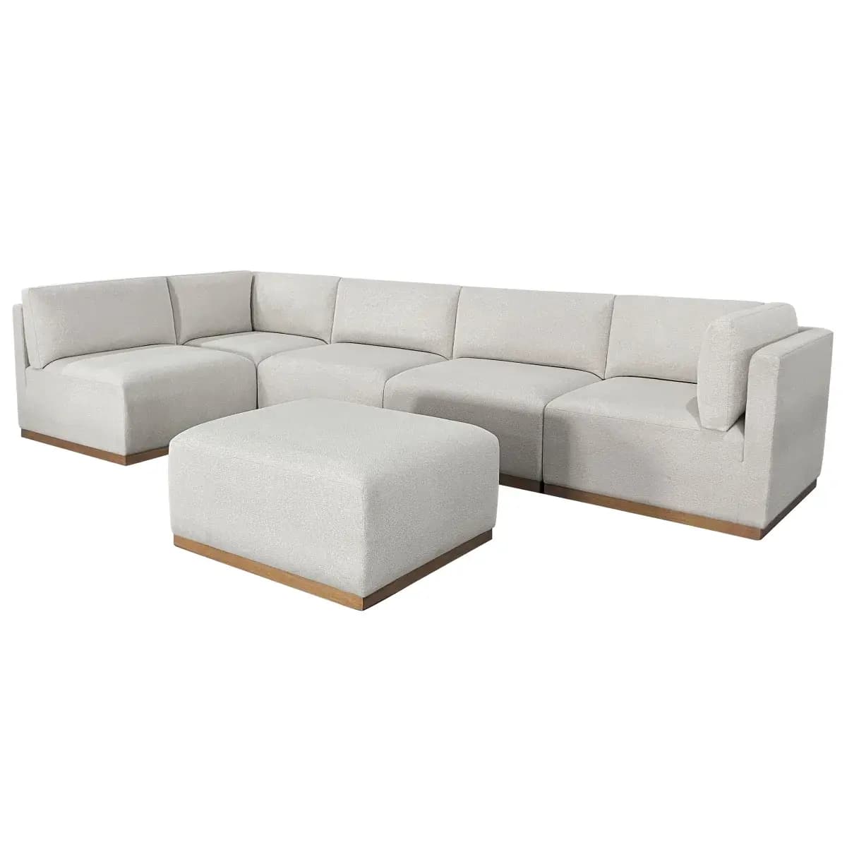 Henredon Murphy Fabric Modular Sectional with Ottoman, Cream image 4