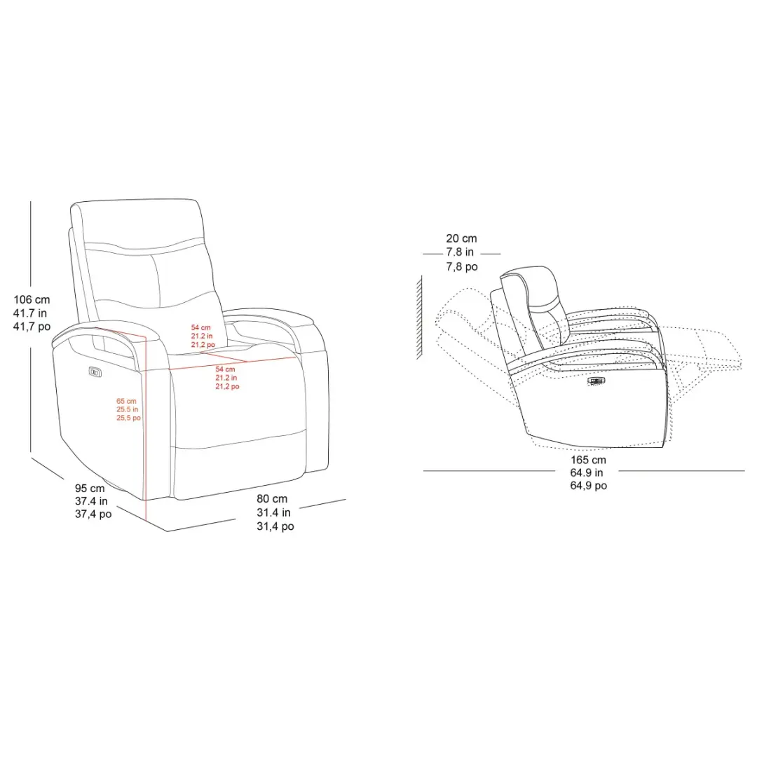 Canmore Leather Power Recliner with Power Headrest image 3
