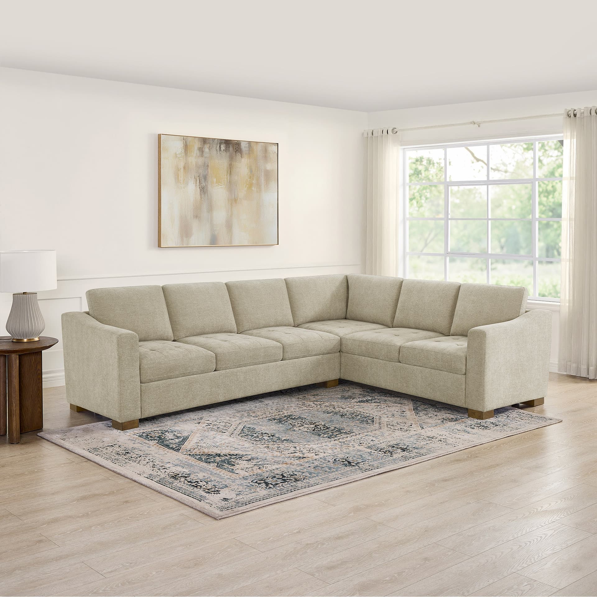 Thomasville Ellsford 2-piece Fabric Sectional, Beige