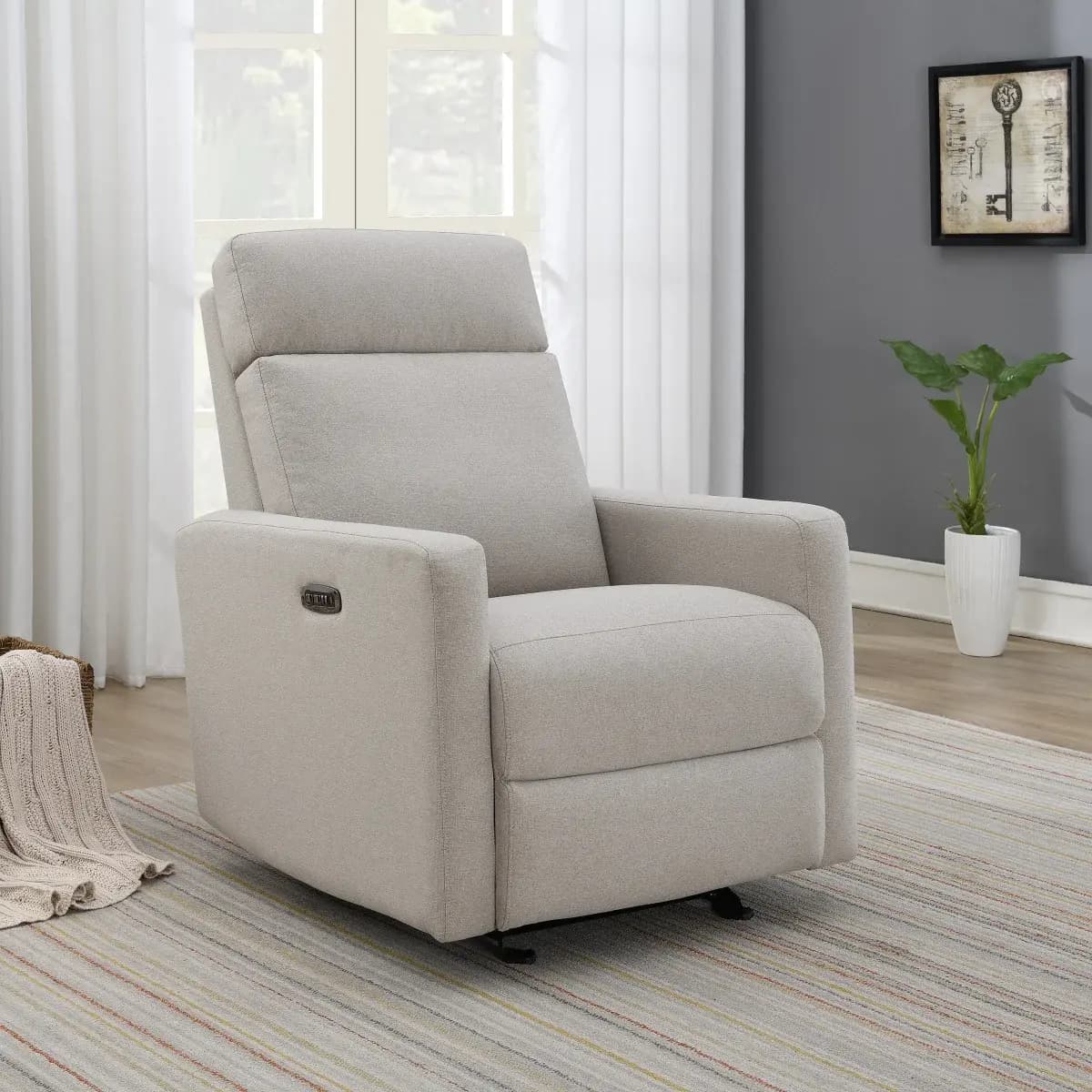 Tallula Fabric Power Glider Recliner with Power Headrest image 3