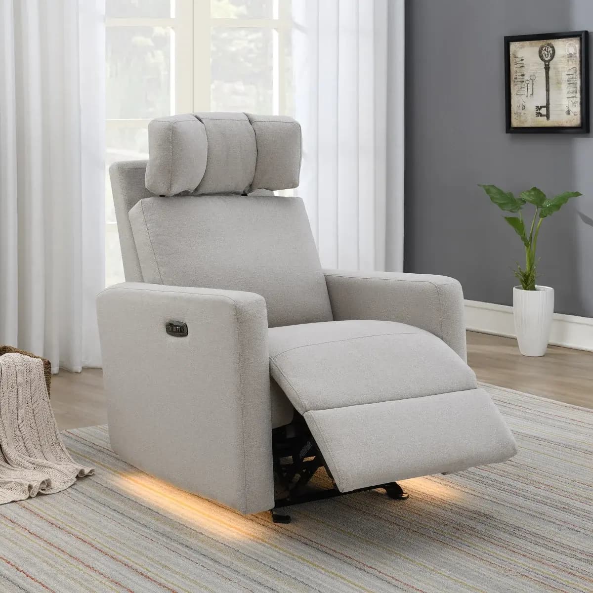 Tallula Fabric Power Glider Recliner with Power Headrest image 5