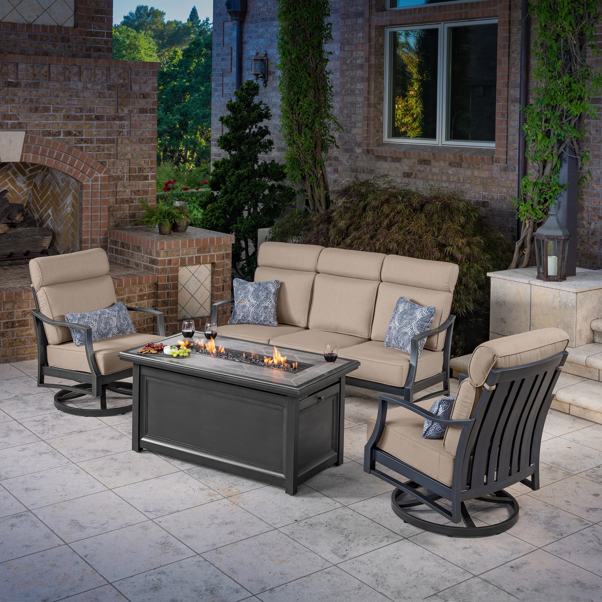 SunVilla Havana 4-piece Fire Pit Outdoor Patio Seating Set