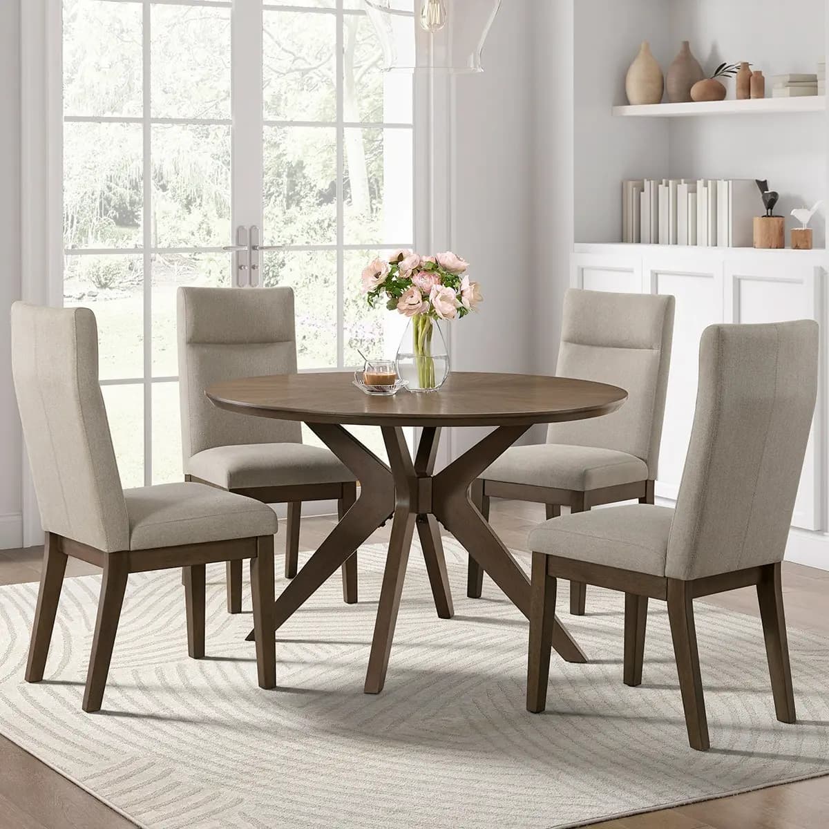 Sophie 48” Round Dining Table and 4 Chairs