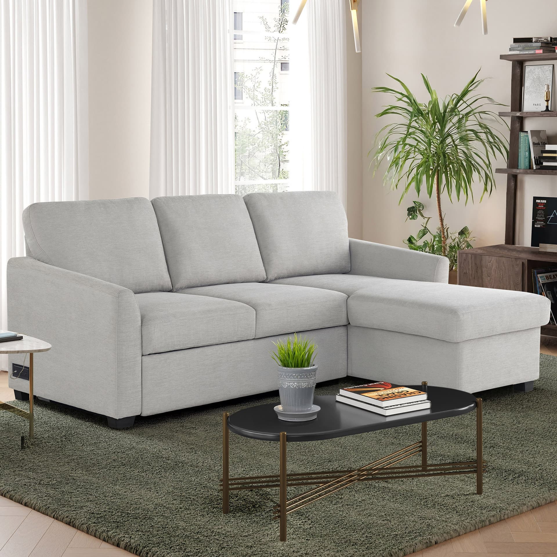 Coddle Cameron Convertible Sofa with Chaise, Beige