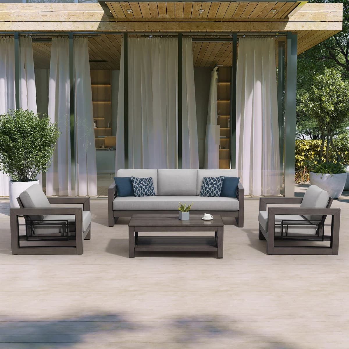Austin II 4-Piece Outdoor Patio Seating Set image 6