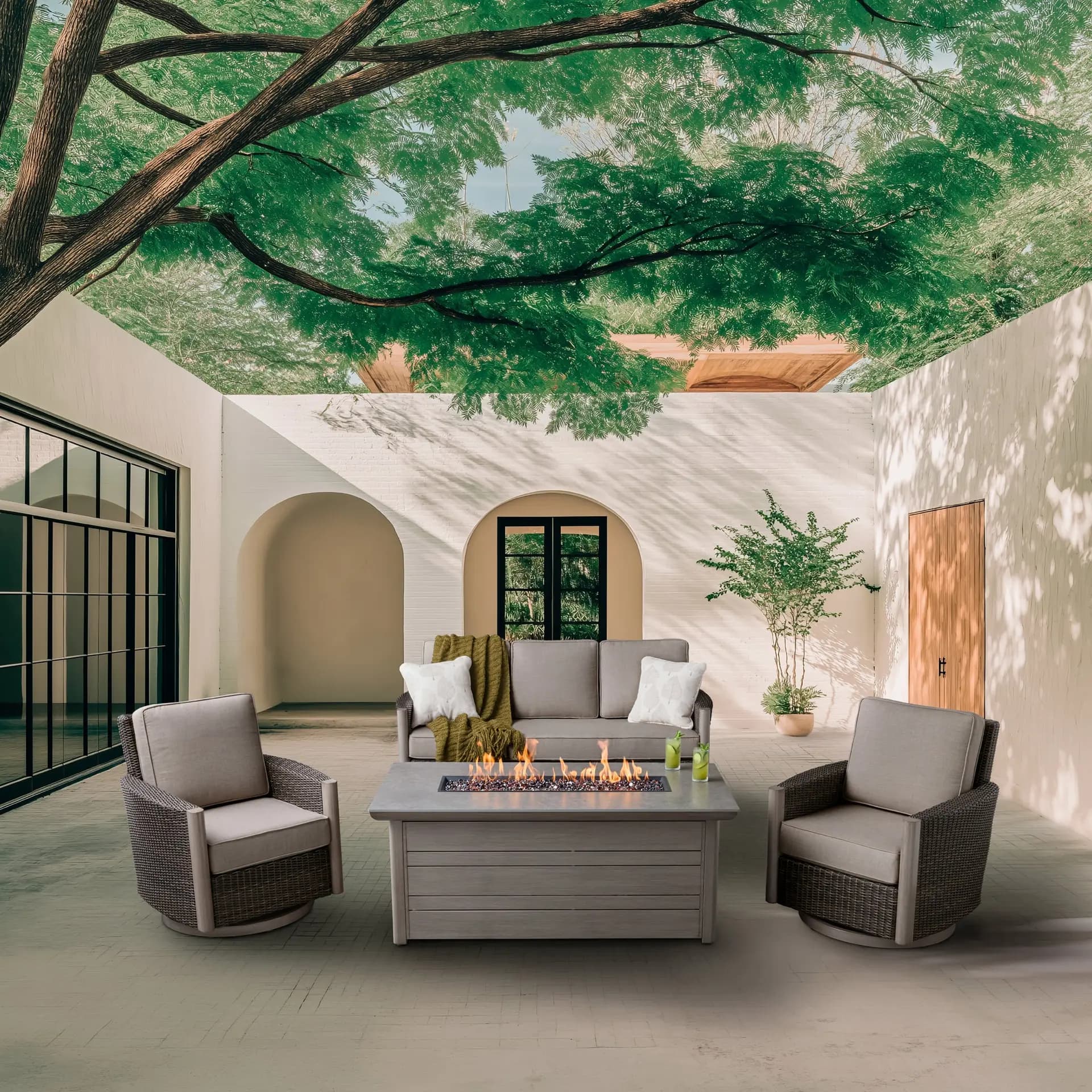 Agio Parkfield 4-piece Outdoor Fire Chat Set