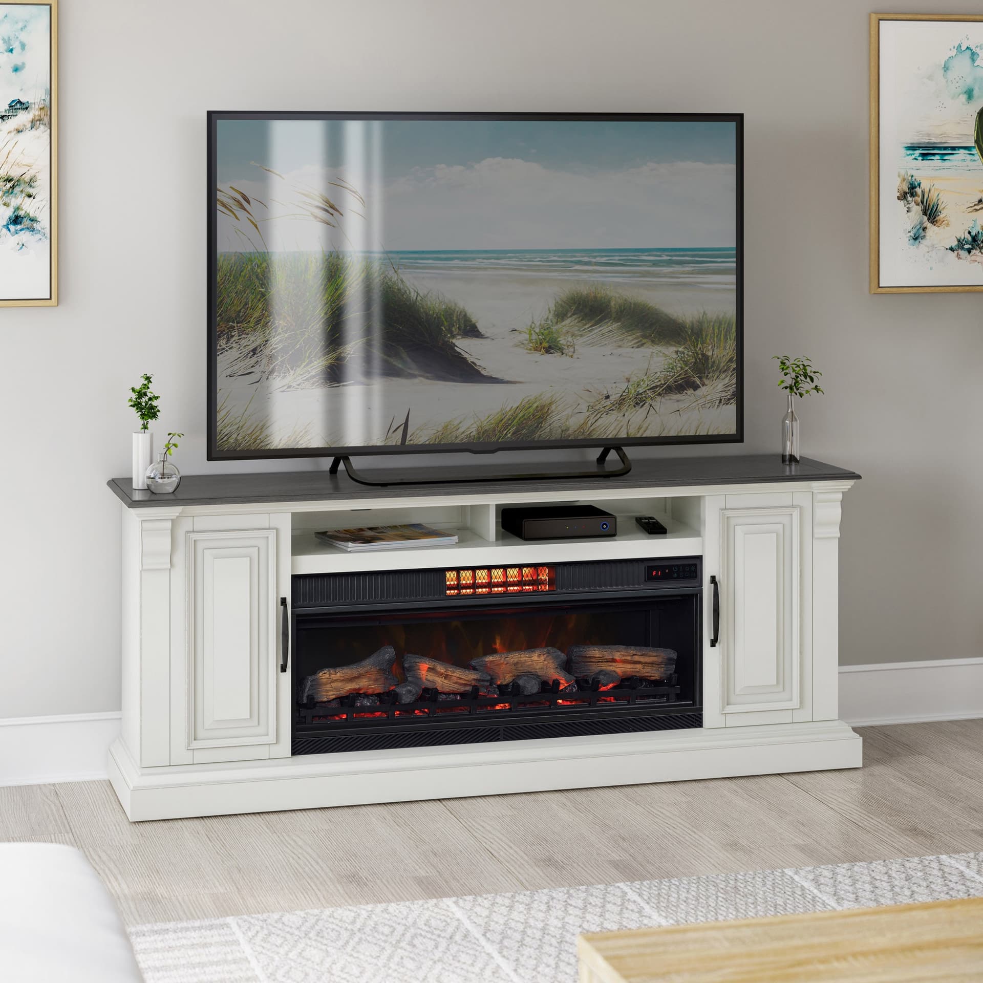Tresanti Eloise Fireplace Console with ClassicFlame CoolGlow & Fan