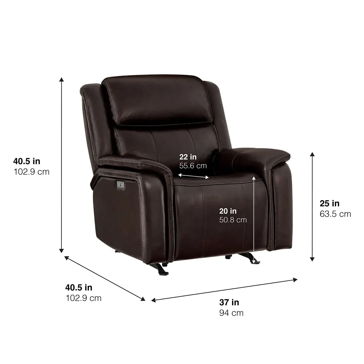 Barcalounger Bryson Leather Power Rocker Recliner with Power Adjustable Headrest image 3
