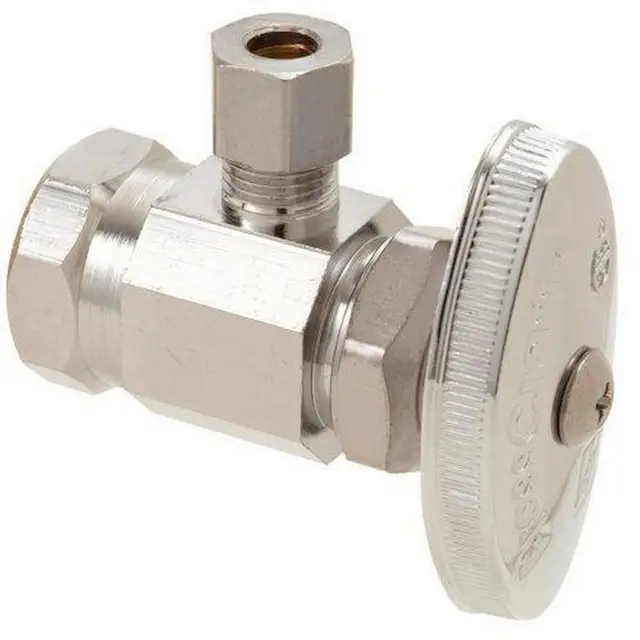 BrassCraft 1/2 in. FIP x 1/4 in. Compression Angle Stop Valve – Chrome Plated