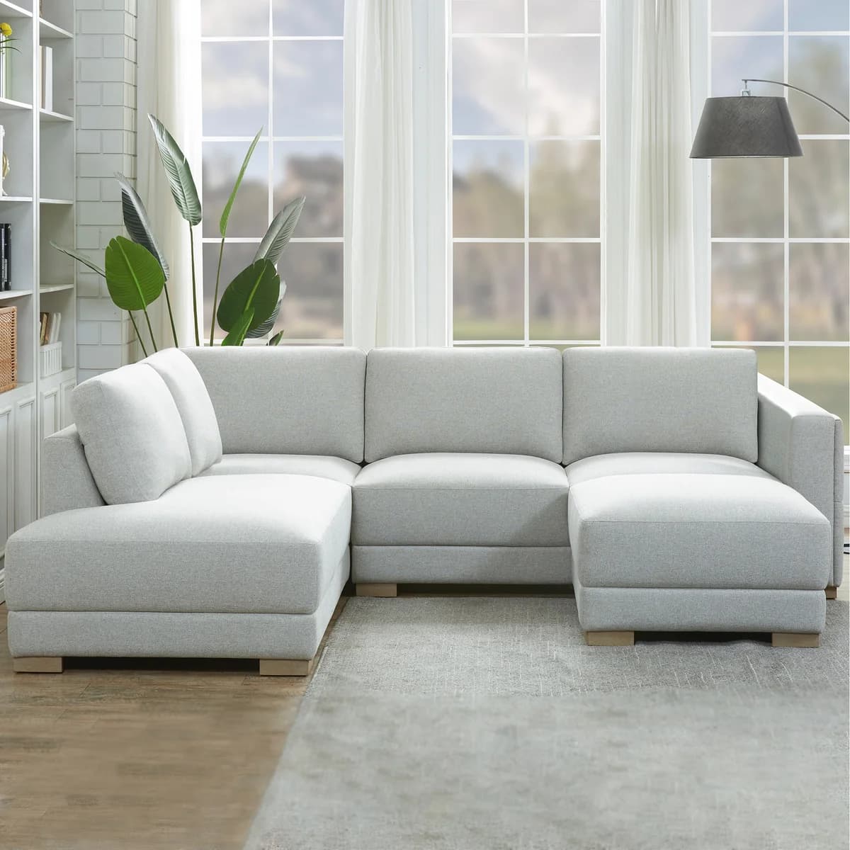 Drayden Fabric Sectional with Ottoman image 3