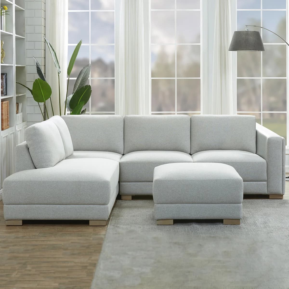Drayden Fabric Sectional with Ottoman image 6