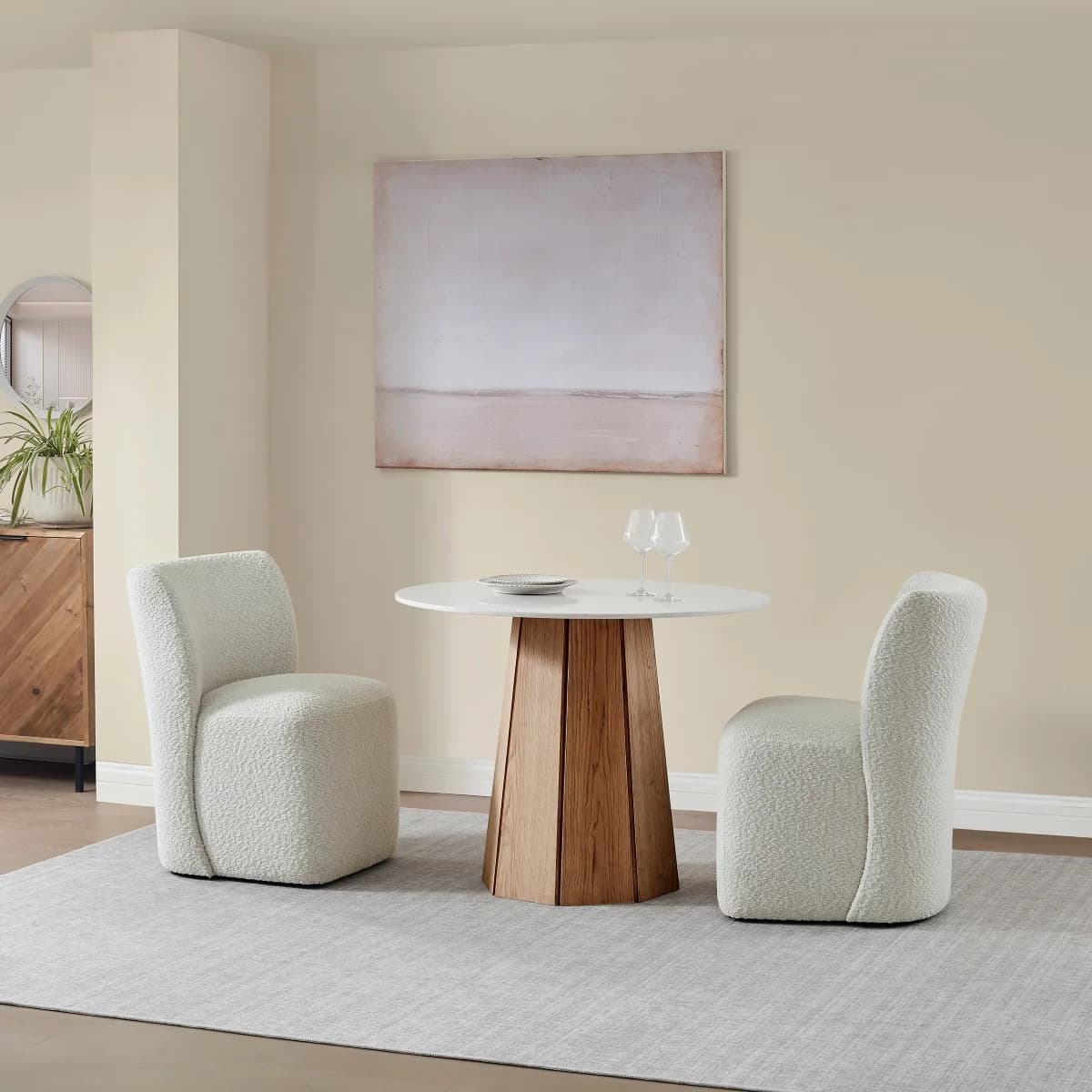 Blair Fabric Armless Dining Chair with Casters image 3
