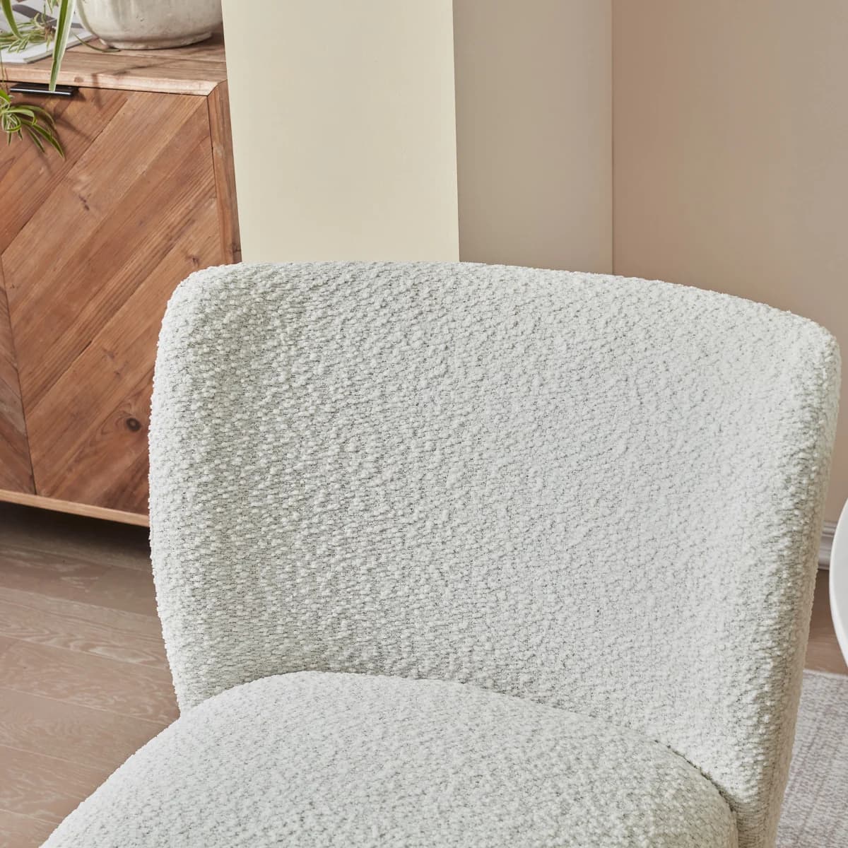 Blair Fabric Armless Dining Chair with Casters image 5