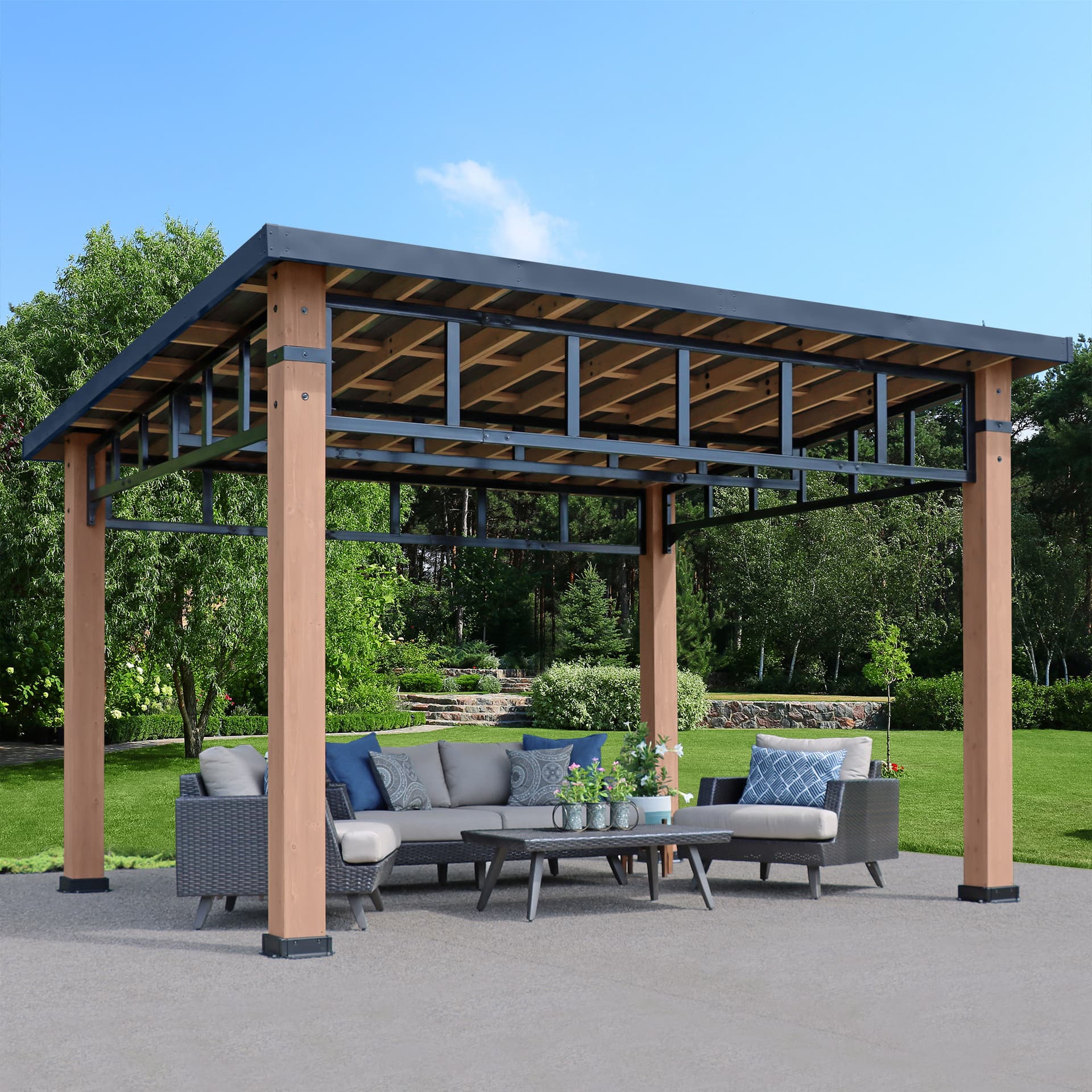 Yardistry 12' x 14' Contemporary Gazebo with Aluminum Roof