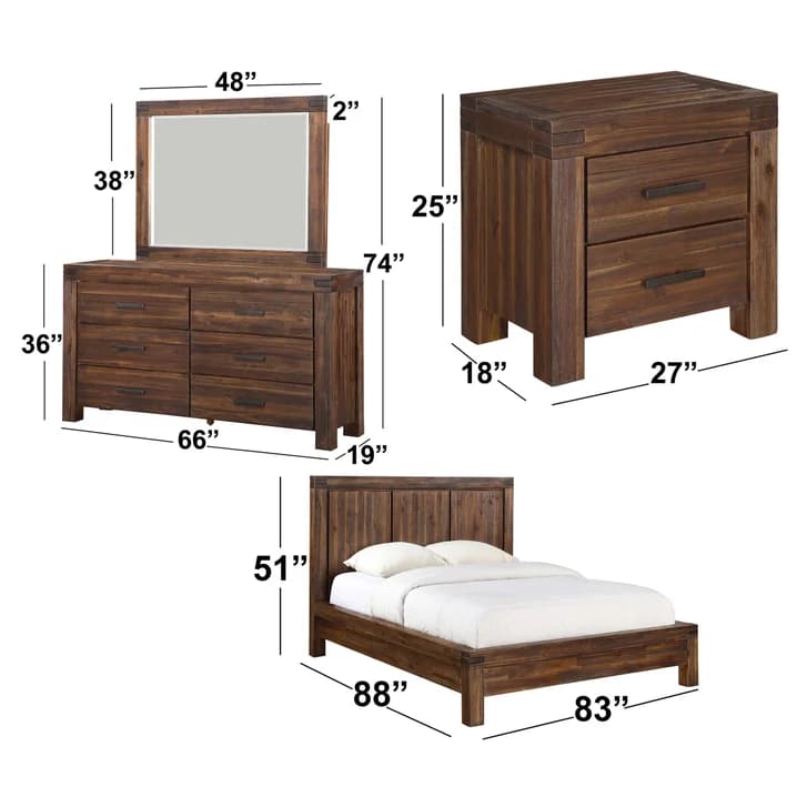 Mellina King Bedroom Collection in Brown, 5 Piece Set image 8