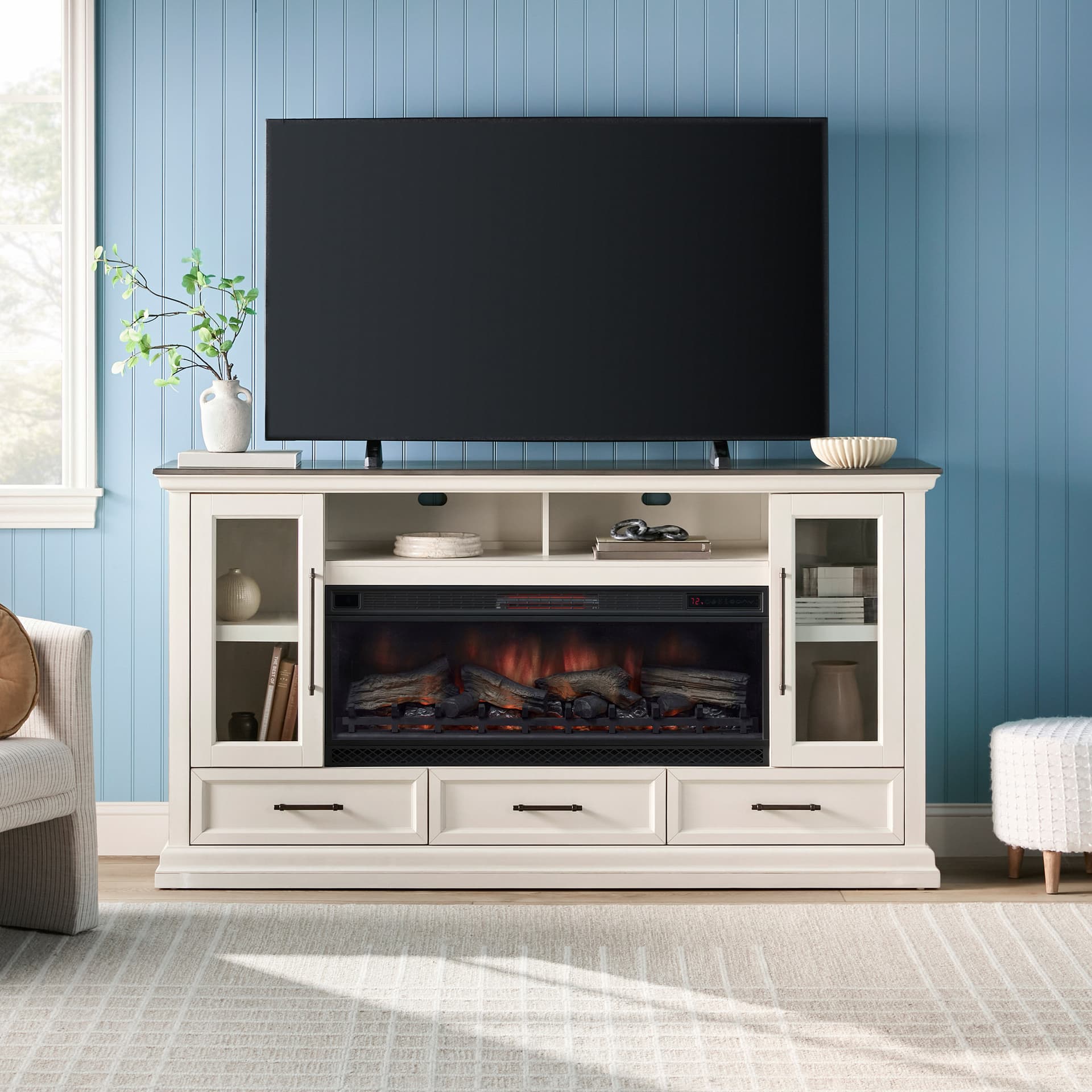 Tresanti Juliette 75” Console with Electric Fireplace