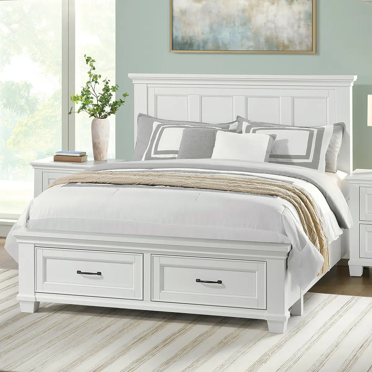Rose Universal Broadmoore Bed Frame with Storage, Queen