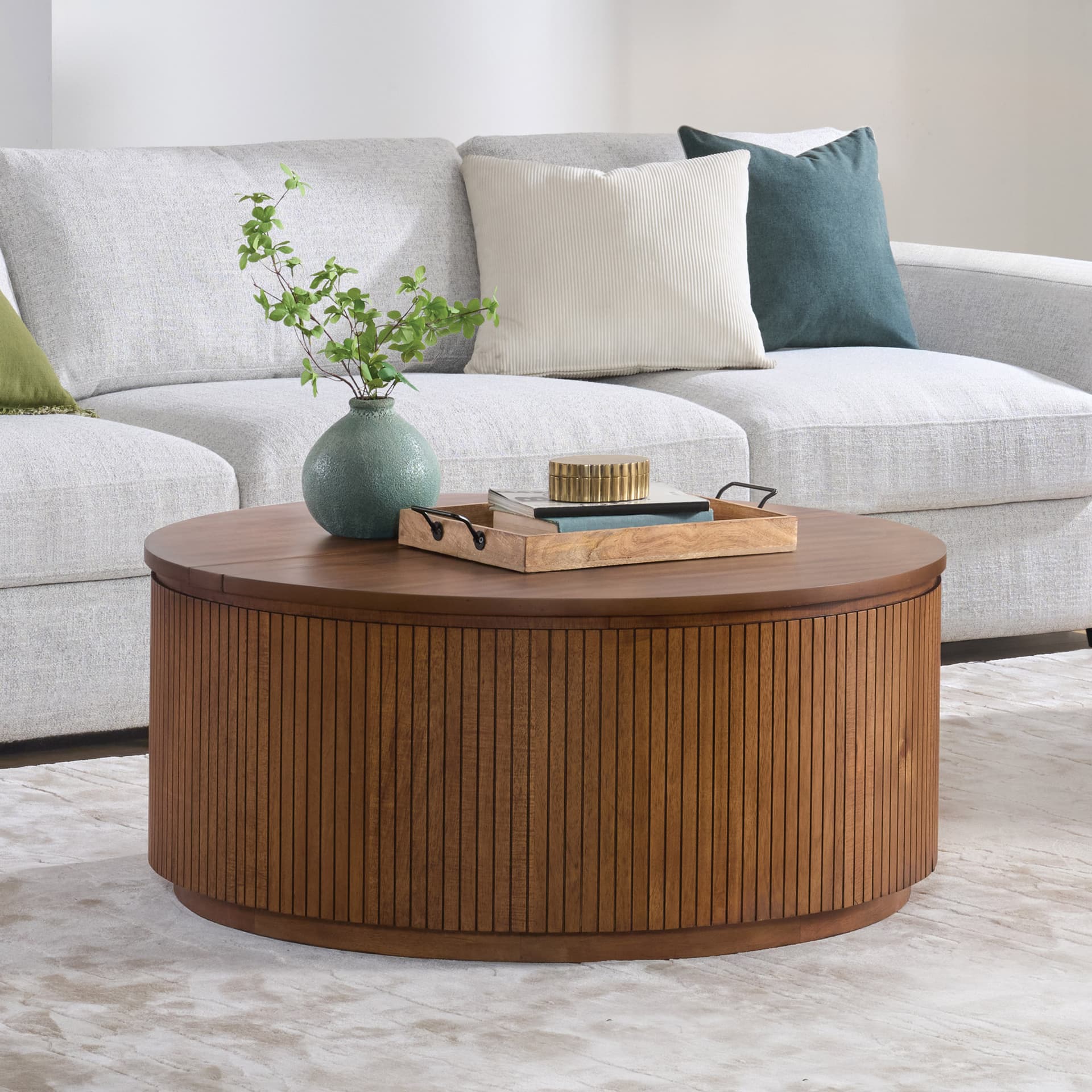 Point Cabrillo Round Storage Lift-Top Coffee Table