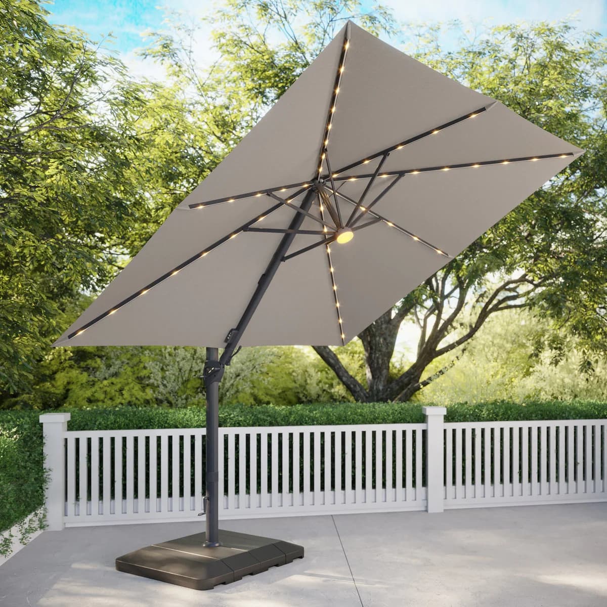 Seasons Sentry 10' Square Solar LED Cantilever Umbrella image 8