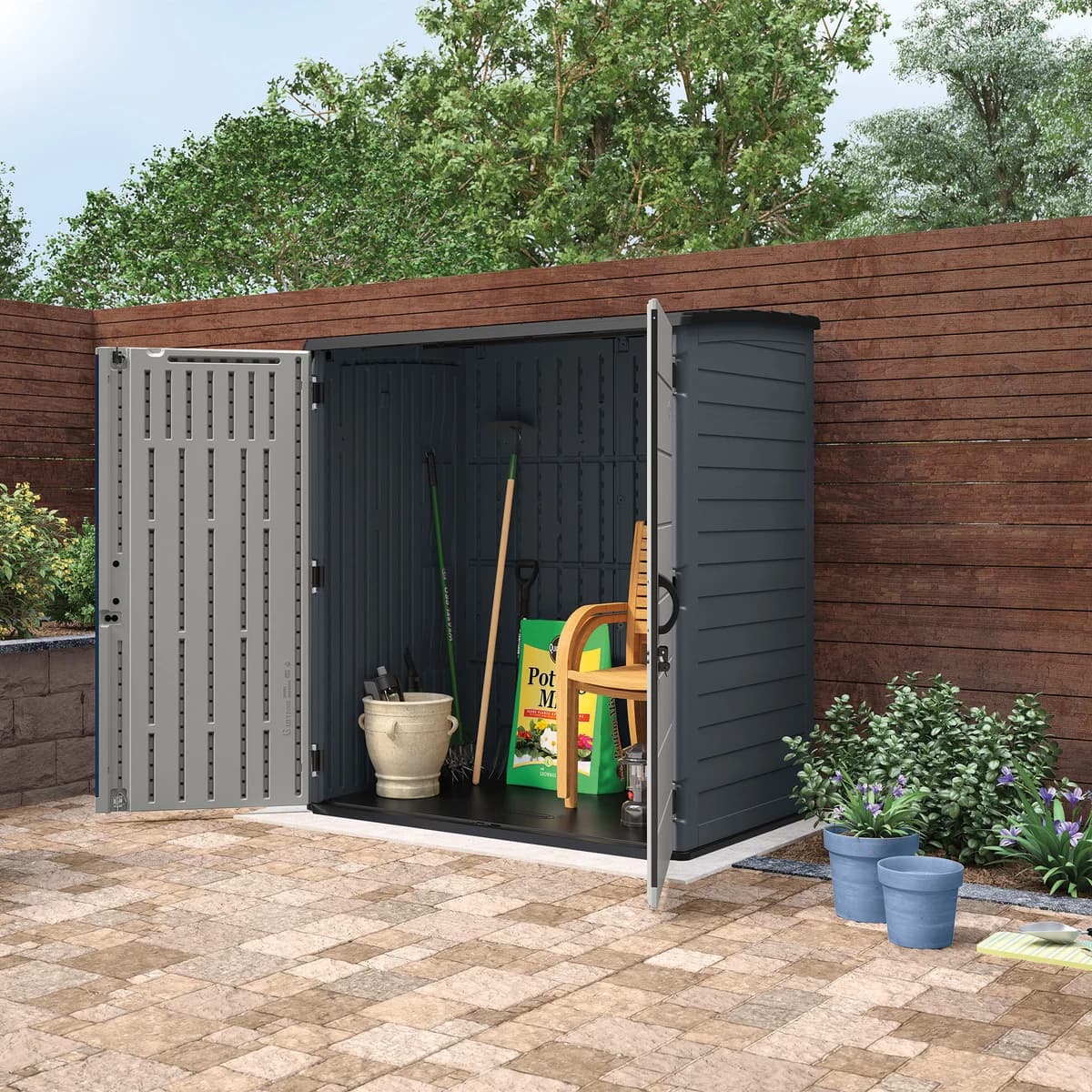 Suncast 6' x 4' Vertical Storage Shed image 2