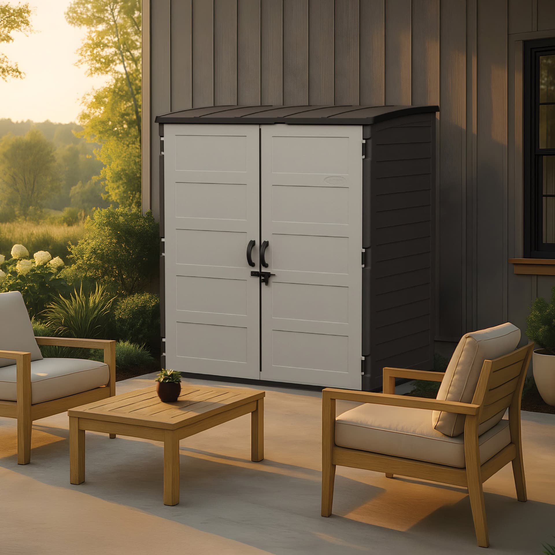 Suncast 6' x 4' Vertical Storage Shed, Gray
