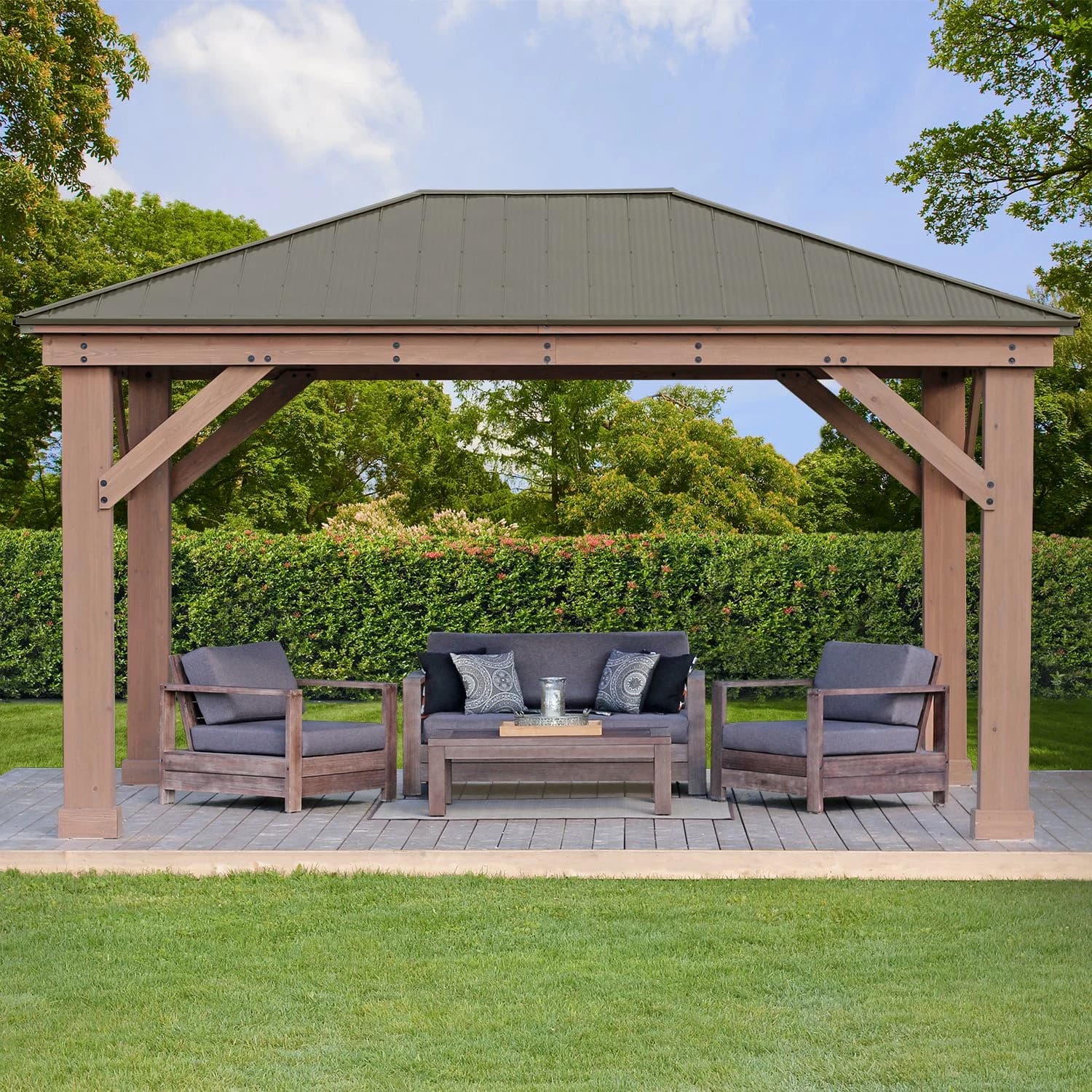 Yardistry 12' x 16' Gazebo with Aluminum Roof image 6