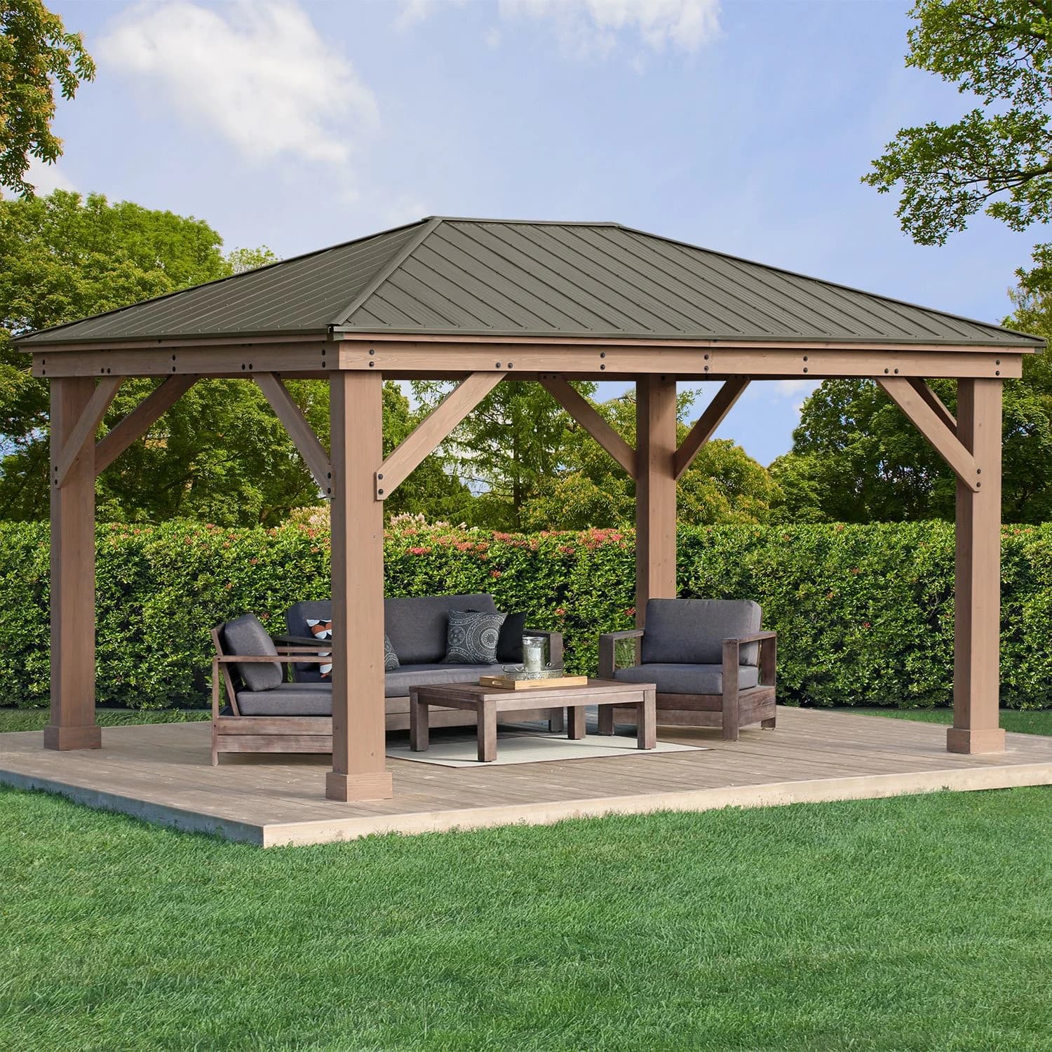 Yardistry 12' x 16' Gazebo with Aluminum Roof image 7