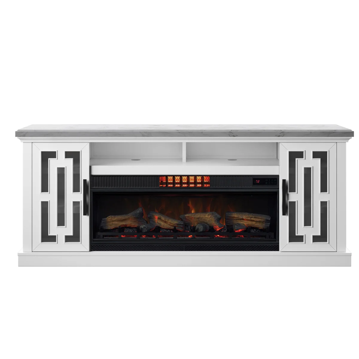 Tresanti Kerrigan 74" TV Console with ClassicFlame CoolGlow 2-in-1 Electric Fireplace and Fan image 2
