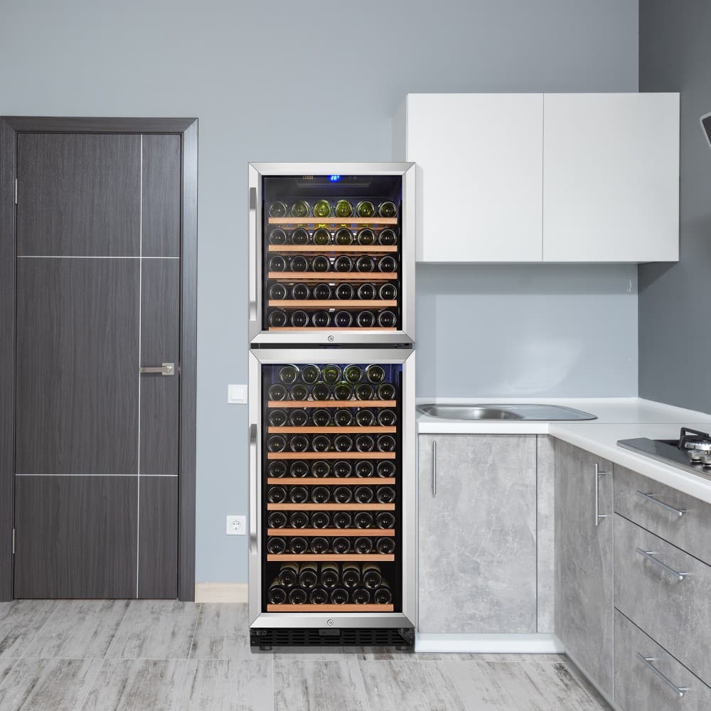Lanbo 152-Bottle Dual Door Wine Cooler (LW162DD) image 14