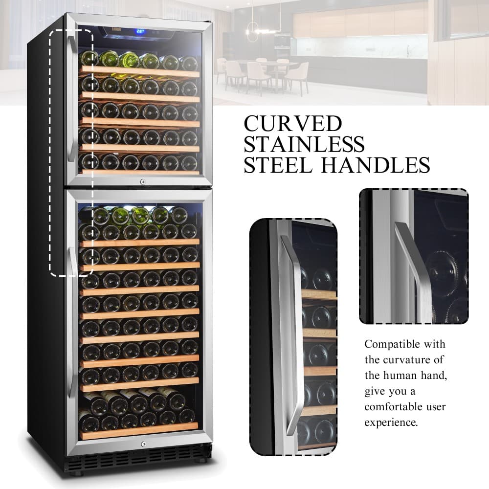 Lanbo 152-Bottle Dual Door Wine Cooler (LW162DD) image 16