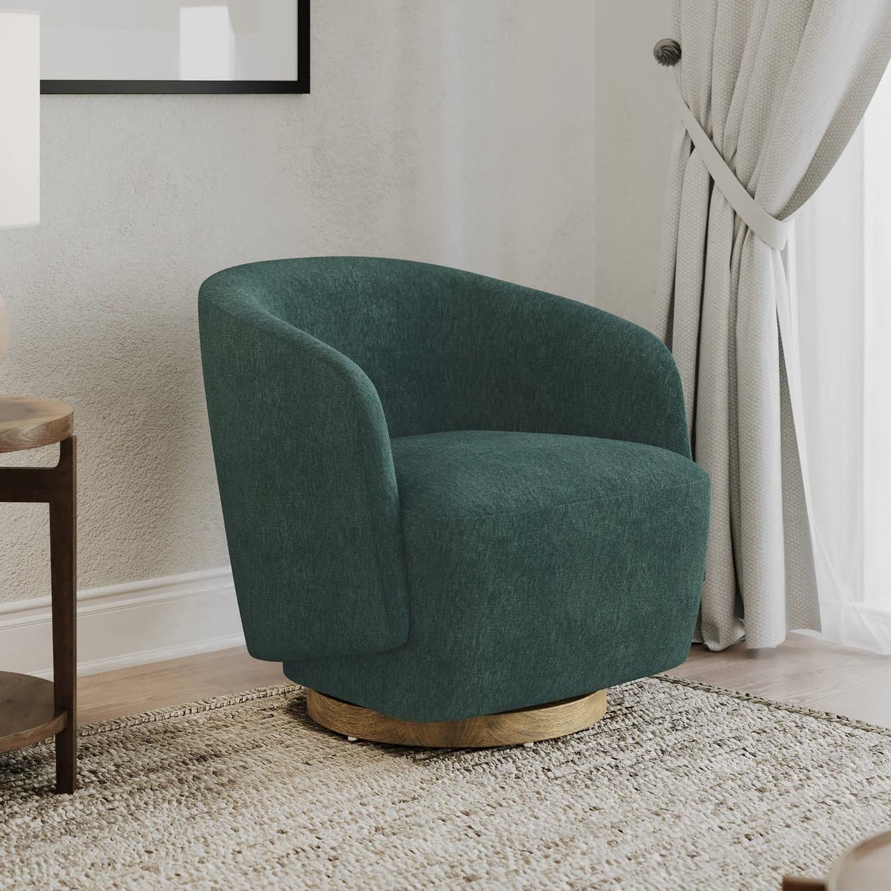 Henredon Murphy Fabric Swivel Chair, Green