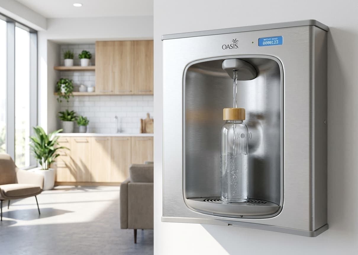 VersaFiller Wall Mount Electronic Bottle Filler Retro-Fit Kit in Steel Finish