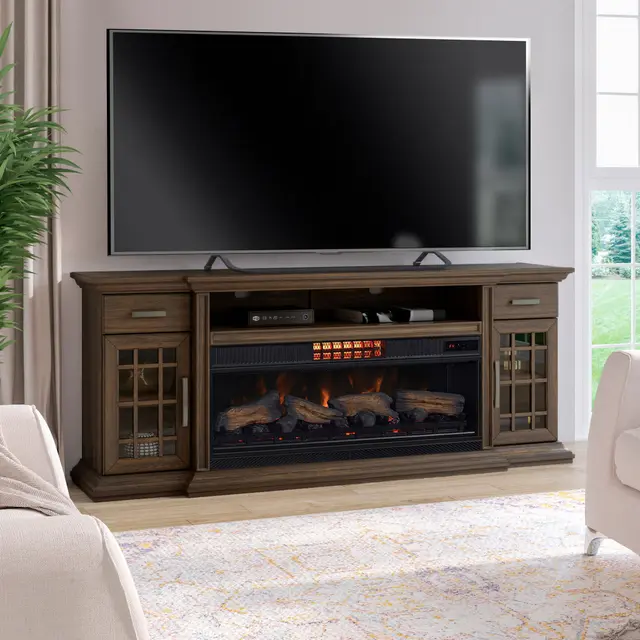 Tresanti Mayson TV Console with ClassicFlame CoolGlow 2-in-1 Electric Fireplace and Fan