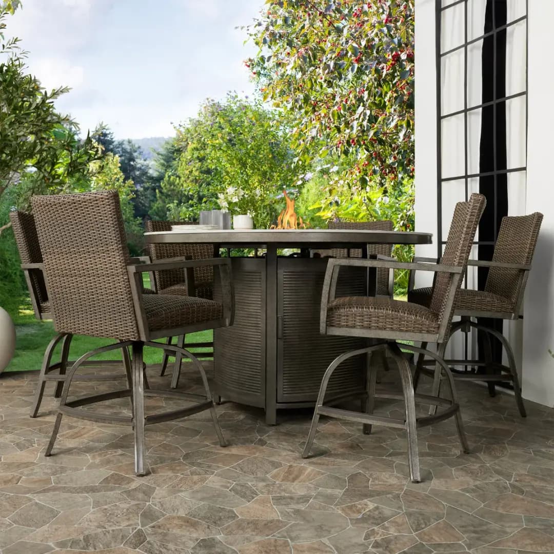 Agio Oakland 7-piece Fire Outdoor Dining Set image 4