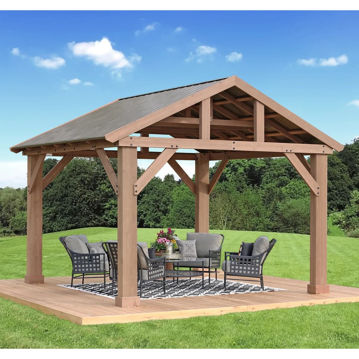 Yardistry 12 x 14 Gazebo with Aluminum Roof image 4
