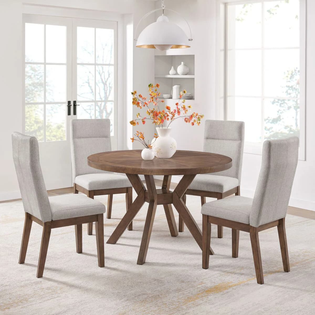 Kaelyn 5-piece Dining Table Set, Brown