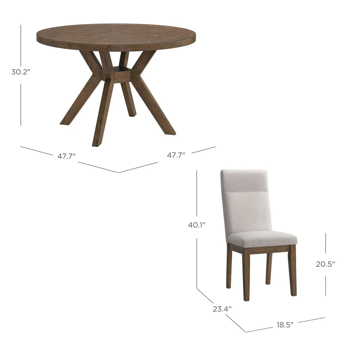Kaelyn 5-piece Dining Table Set, Brown image 3