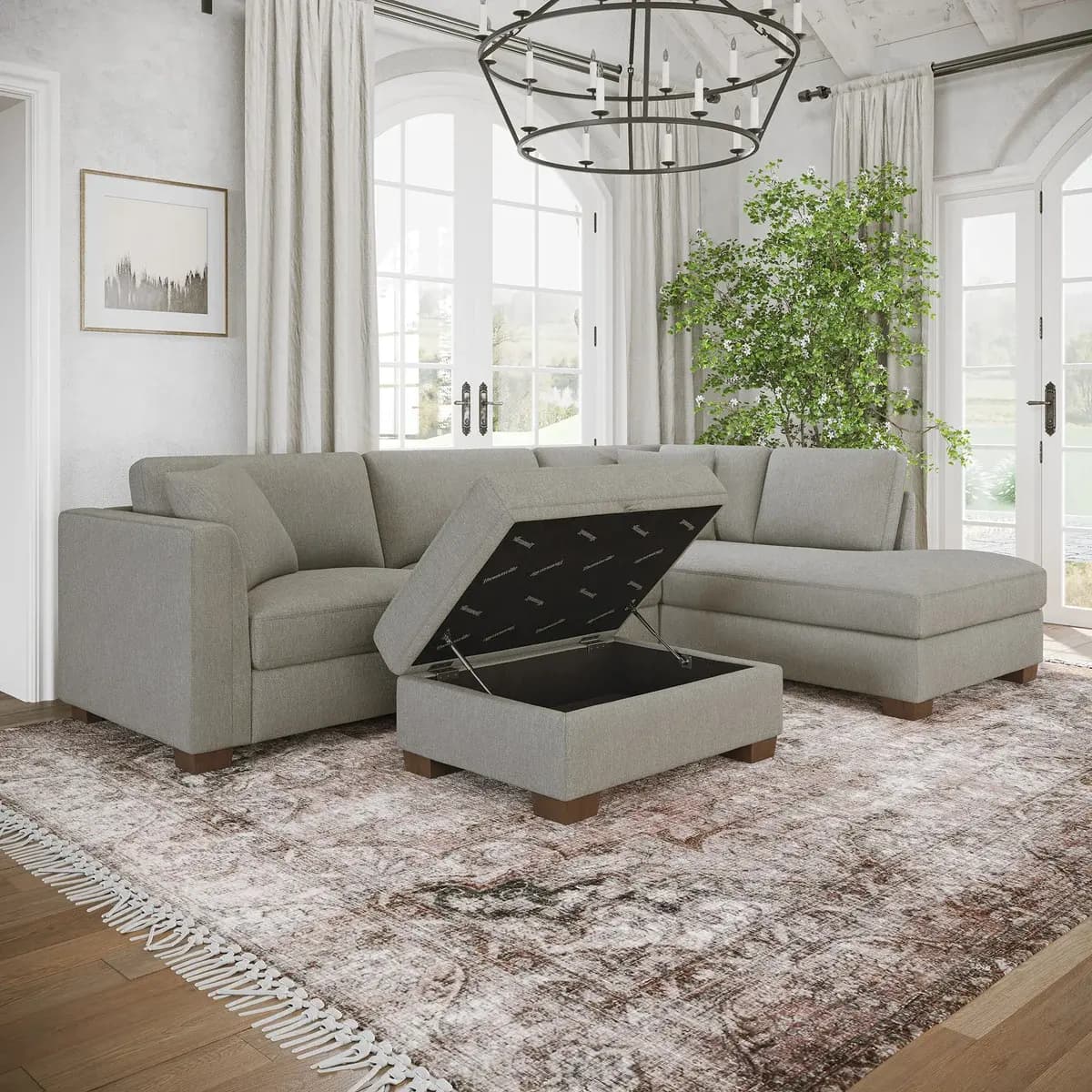 Thomasville Walsen Sectional with Storage Ottoman image 4
