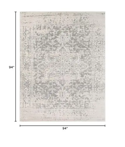 WorldWeavers Area Rug, 7'10" Round, Charcoal, Light Gray, Beige image 3