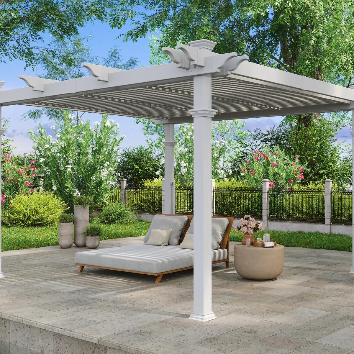 Vita Brandenburg Louvered Vinyl Pergola image 2